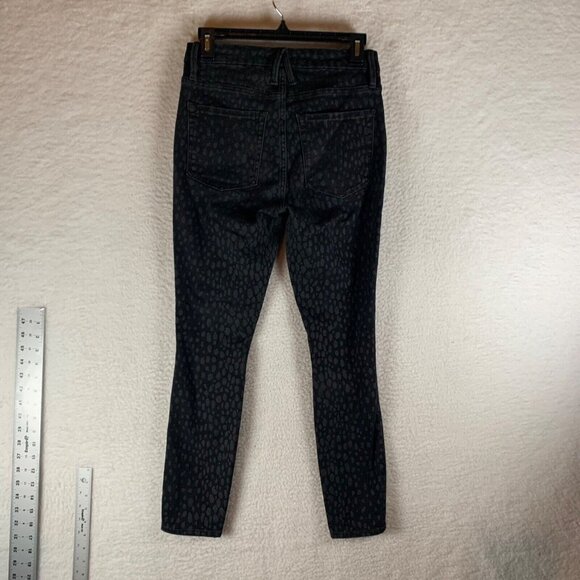 Good American Good Legs Crop Skinny Jeans Black Leopard Print Size 4 / 27 9035‎ - Picture 9 of 13